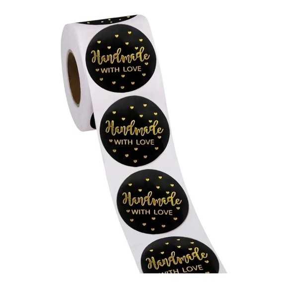 Black Gold ‘Handmade With Love’ Stickers - Picture 1 of 1